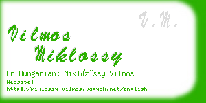 vilmos miklossy business card